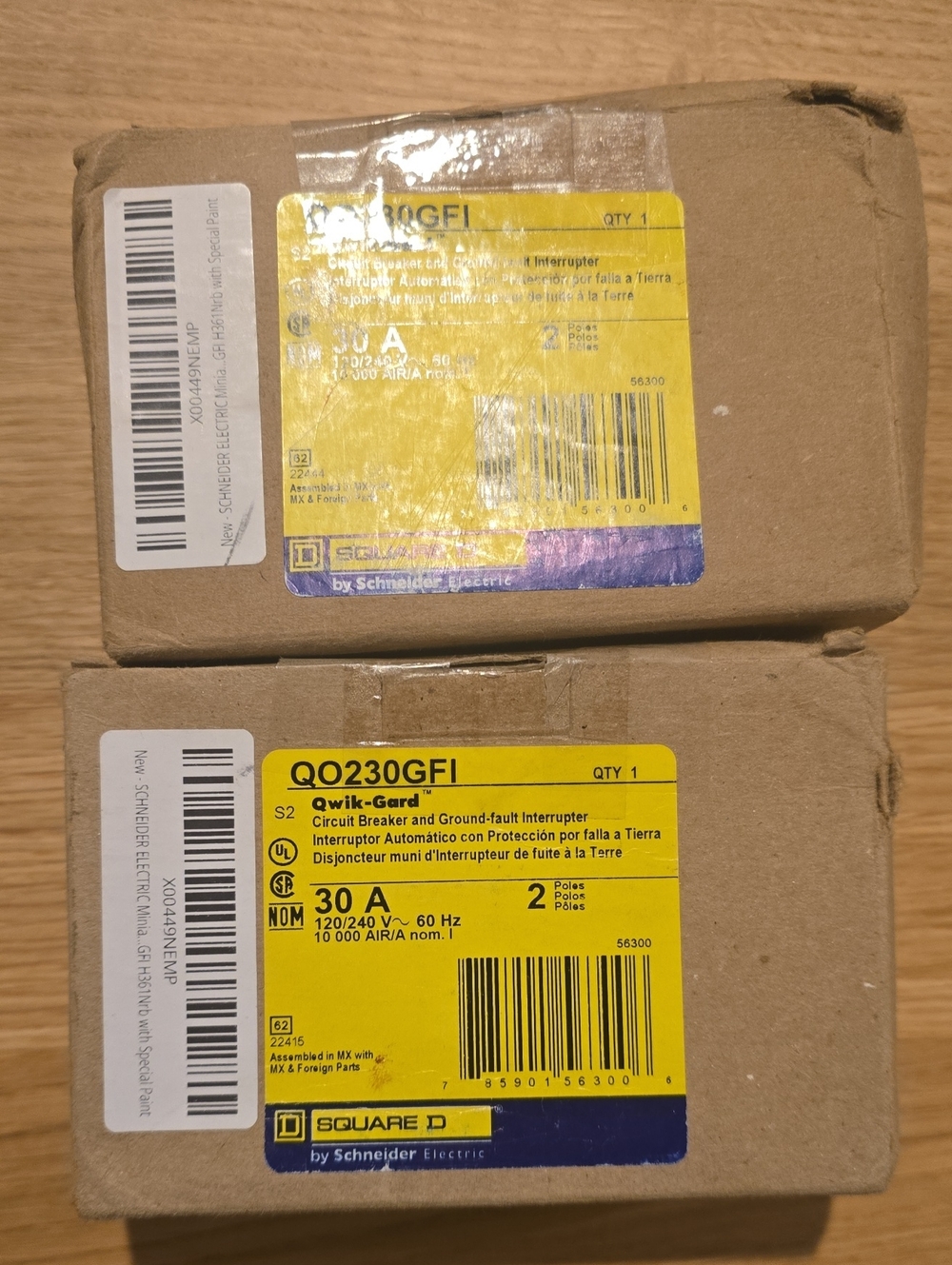 2 Square D BY Schneider QO230GFI Qwik-Gard 30A 2-Pole GFCI Circuit Breaker NEW